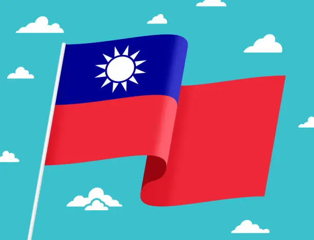 Vector illustration of Flag of Taiwan