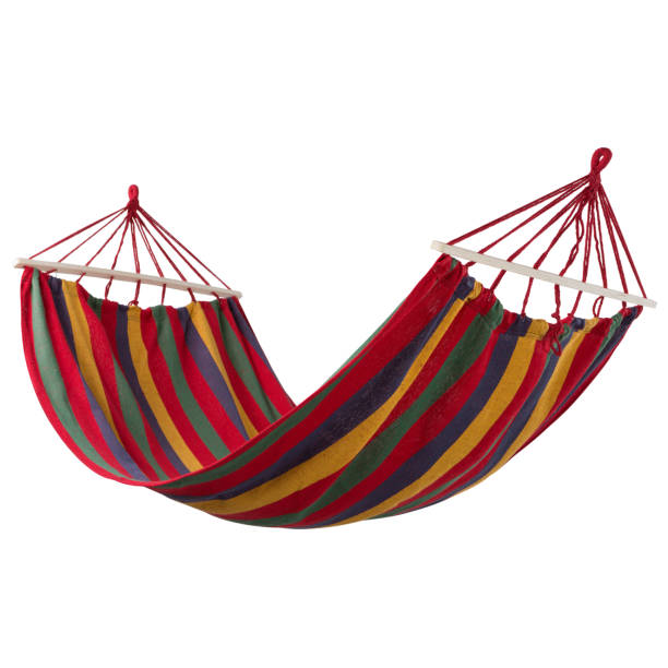 istock colored striped hammock with wooden slats, hanging, levitating, on a white background 1313325262