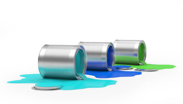 istock Metal open cans with spilled paints 1313326777