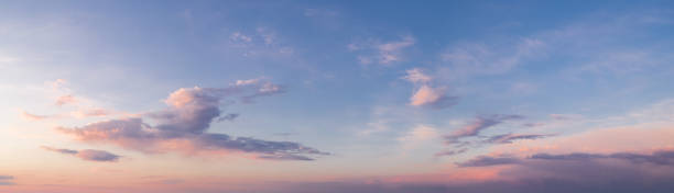 istock panorama of a bright dramatic twilight sky, beautiful clouds at dawn 1313328669