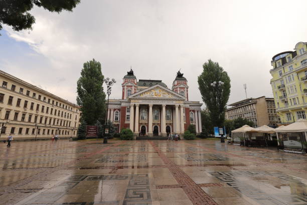 Ivan Vazov National Theater in Sofia stock photo