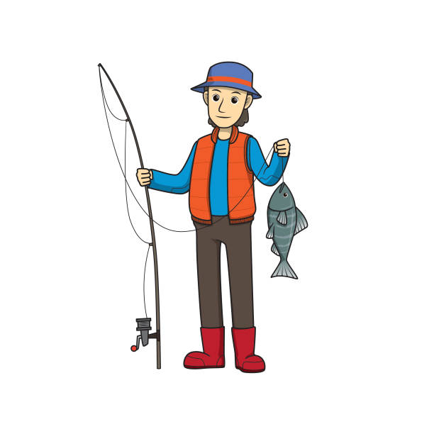 3,600+ Cartoon Man Fishing Stock Photos, Pictures & Royalty-Free