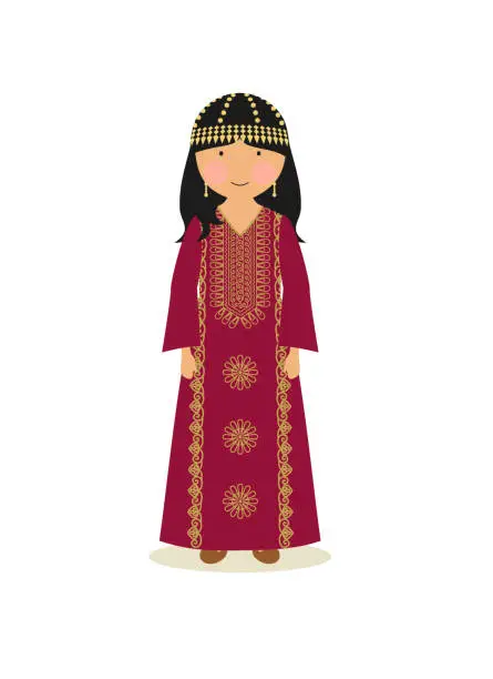 Vector illustration of Bahrain traditional clothing for women