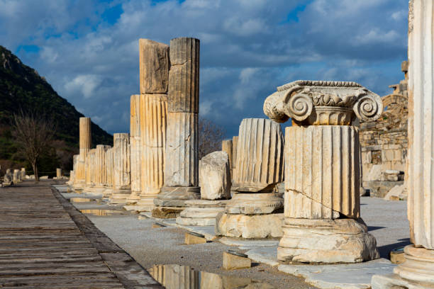 istock Remaining elements of State Agora columns in Ephesus, Turkey 1313331480