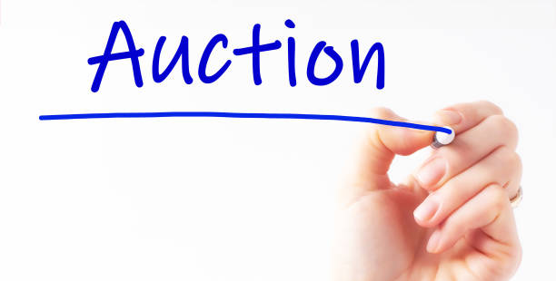 istock Hand writing inscription Auction with marker, concept, stock image 1313331527