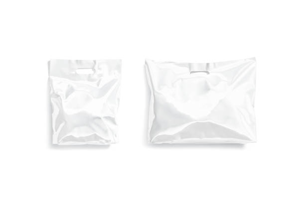 istock Blank white full small and big die-cut plastic bag mockup 1313331894