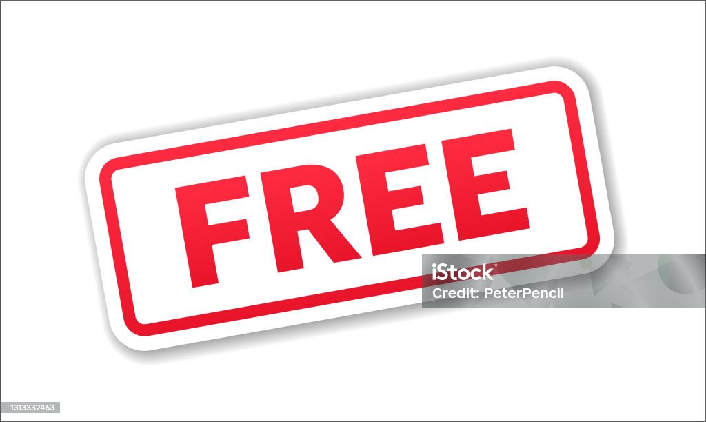 Free Label Button Free Stamp Banner Label Button Template Vector Stock Illustration Stock ...