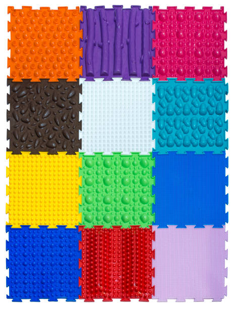 istock Rubber orthopedic mat for children, on a white background, isolated 1313334130