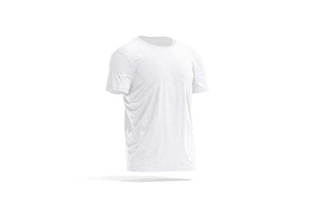 istock Blank white wrinkled t-shirt mockup, side view 1313336131