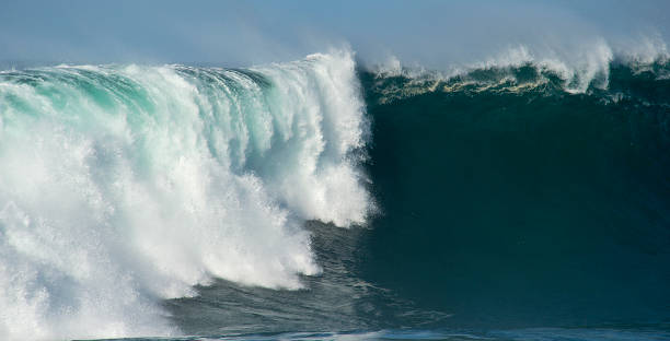 Breaking Wave in Monterey, California Rough water on a beautiful day mavericks california stock pictures, royalty-free photos & images