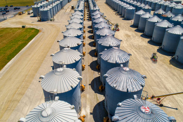 istock Aerial Shot of Massive Grain Storage Facility 17 1313338687