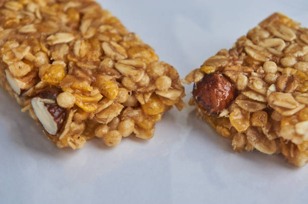 istock Granola bar with seeds and nuts close up 1313338695