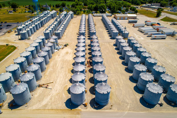 istock Aerial Shot of Massive Grain Storage Facility 15 1313339020