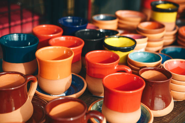 istock A lot of multi-colored pottery 1313339735