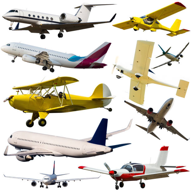 istock Passenger airplanes, gliders, gyroplanes, aircrafts  isolated 1313340174