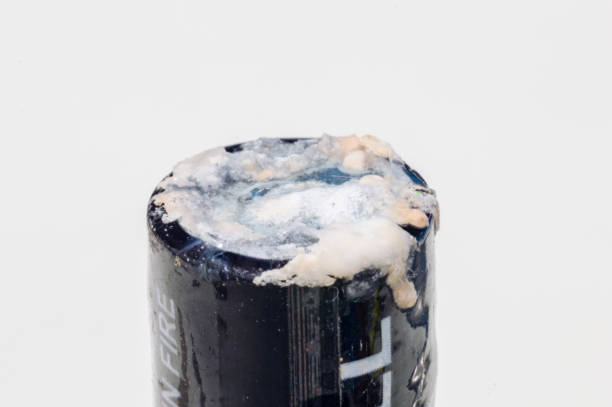 istock Battery acid leakage from AA battery. 1313340219