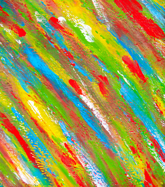 istock Bright variegated multicolored background of brush strokes with different paint 1313341212