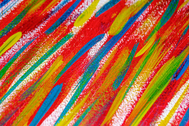 Bright and variegated multicolored background of brush strokes