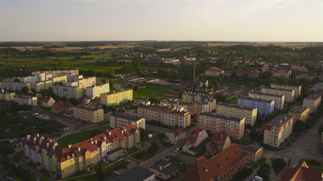 Drone view of Nidzica city, Poland