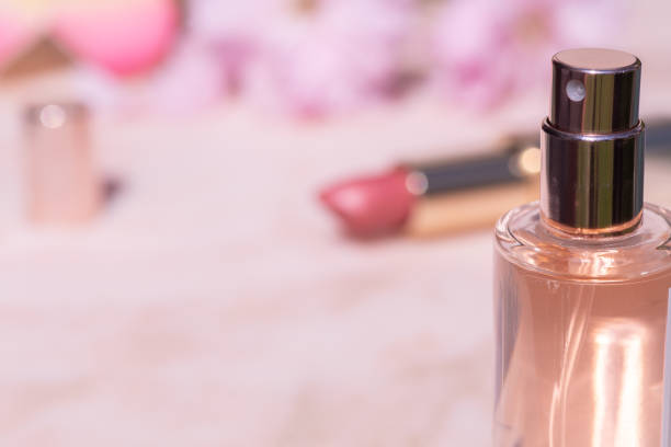 istock Cosmetics on pink marble background 1313344260