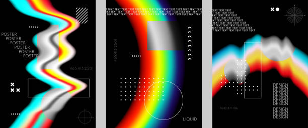 istock Vector illustration. Abstract liquid colorful shapes collection isolated on black geometric background. Modern art. Design elements for poster, book cover, brochure, magazine, flyer, booklet, layout 1313345832