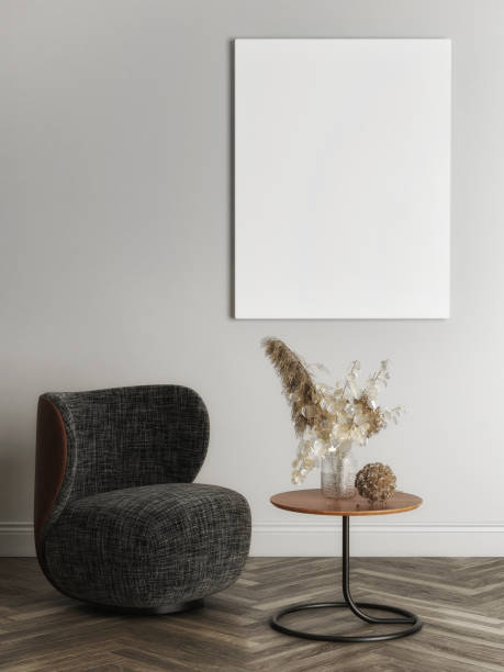 istock Mockup poster for presentation in living room design, 1313346859