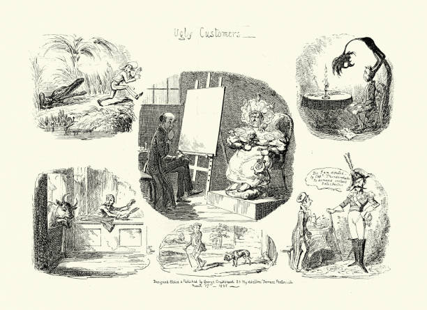istock Cartoons by George Cruikshank, Ugly Customers, 19th Century 1313349140
