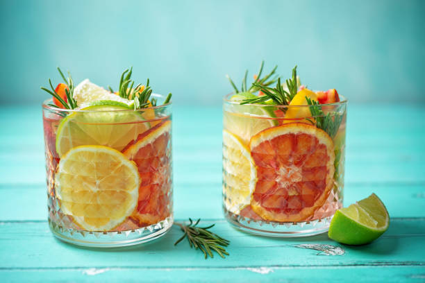 istock Red orange lime lemon cocktail in a glass 1313349291