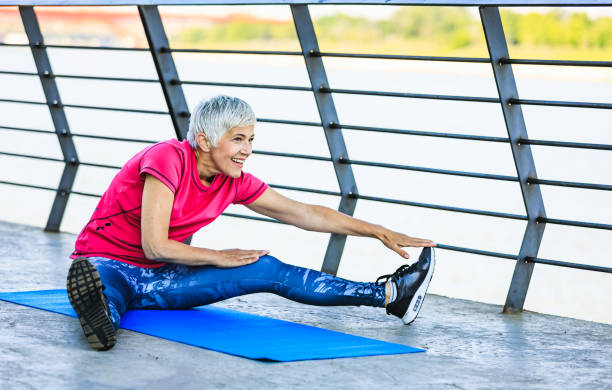 istock Mature woman exercising . 1313351532