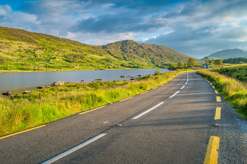 Scenic Road N71 in Killarney National Park near Ladies View, part of the Ring of Kerry, between Killarney and Kenmare, Ireland.