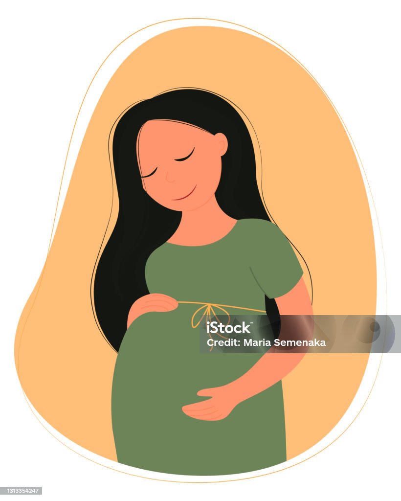 Pregnant Woman Concept Vector Illustration In Cute Cartoon Style Health  Care Pregnancy Stock Illustration - Download Image Now - iStock