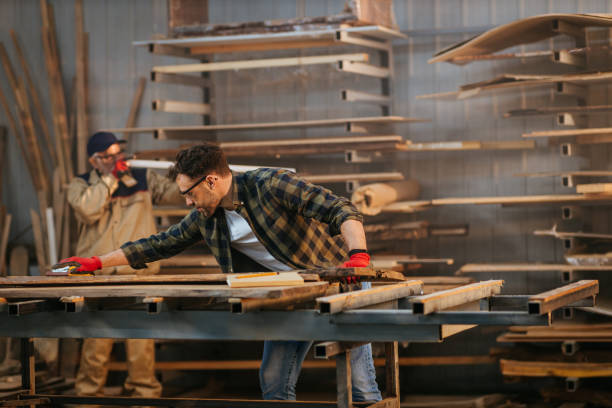 istock Father and son working in a carpenter workshop 1313354346
