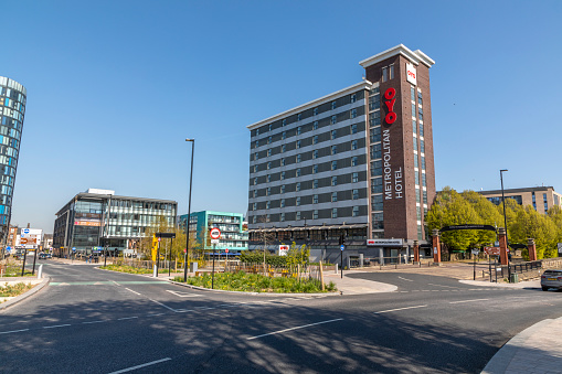 Sheffield, South Yorkshire, England - April 19 2021: The OYO Flagship Sheffield Metropolitan Hotel. A budget hotel chain.