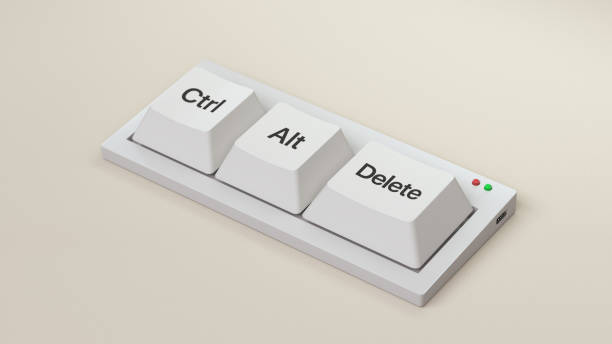 Keyboard to reboot stock photo