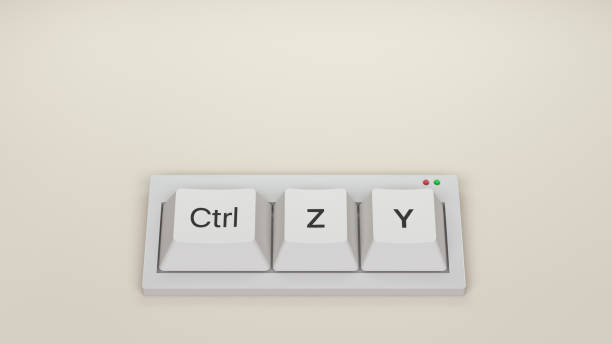 Keyboard for undo and redo Keyboard control, Z and Y button 3d render undo key stock pictures, royalty-free photos & images