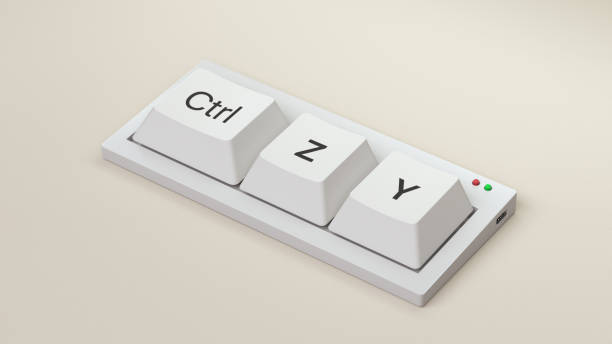 Keyboard for undo and redo Keyboard control, Z and Y button 3d render undo key stock pictures, royalty-free photos & images