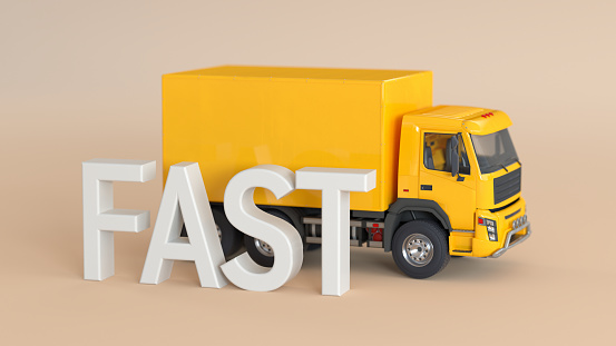 Fast shipping delivery truck