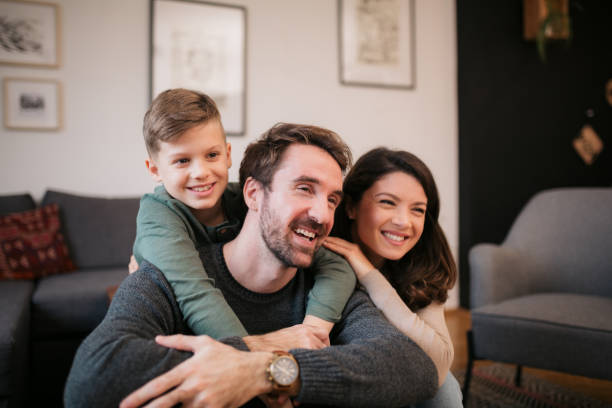 istock Happy Caucasian family bonding at home 1313356449