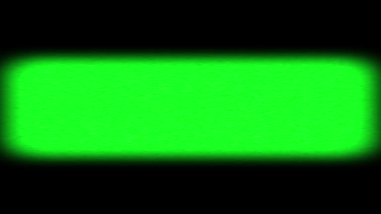 Loopable vintage television screen turns on and off with replaceable chroma key green screen