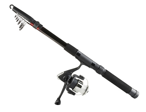 Fishing rod (Clipping Path) isolated on the white background