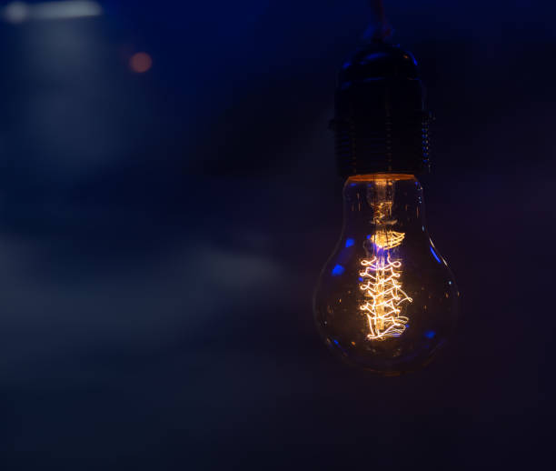 istock Close up fast incandescent lamp copy space. 1313359298