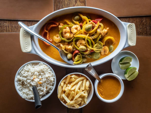 Fish with shrimp sauce, northeastern Brazilian food