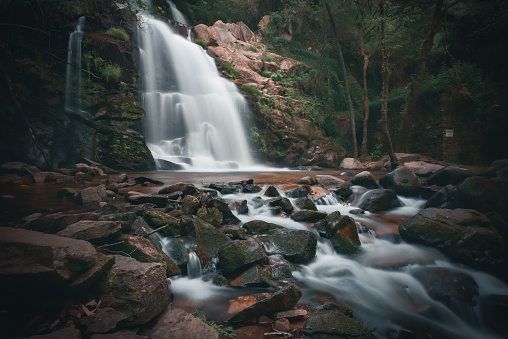 The Cachoeira Grande waterfall, on the outskirts of the Serra do Cipó National Park, Minas Gerais state, Brazil