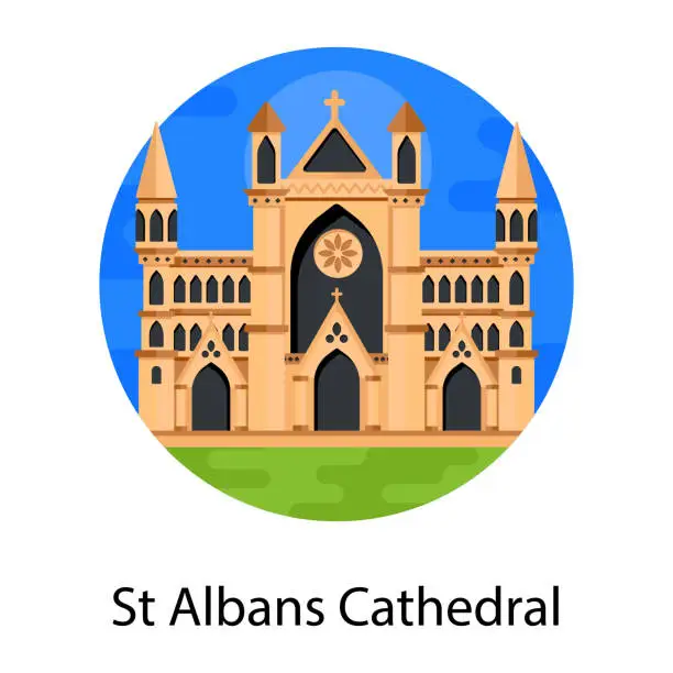 Vector illustration of St Albans Cathedral