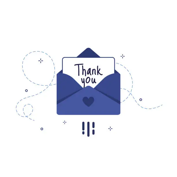 Vector illustration of Thank you letter
