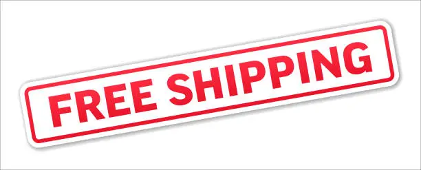 Vector illustration of Free Shipping - Stamp, Banner, Label, Button Template. Vector Stock Illustration