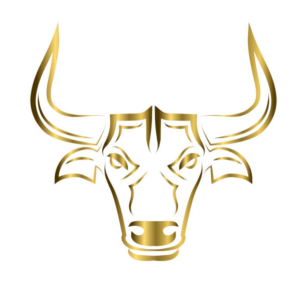 istock Line Vector Illustration front view of Bull. It is signs of the taurus zodiac. 1313388487