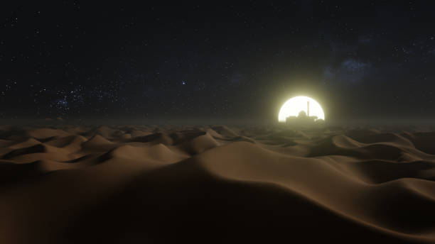 Desert Dune Nighttime In The Ramadan