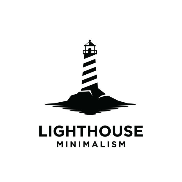 illustrations, cliparts, dessins animés et icônes de conception de vecteur de phare de minimalisme de prime de cru - beacon