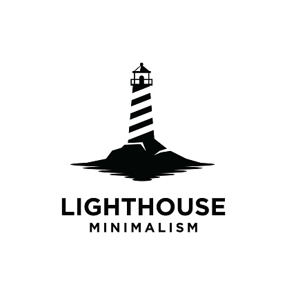 premium minimalism lighthouse vector design